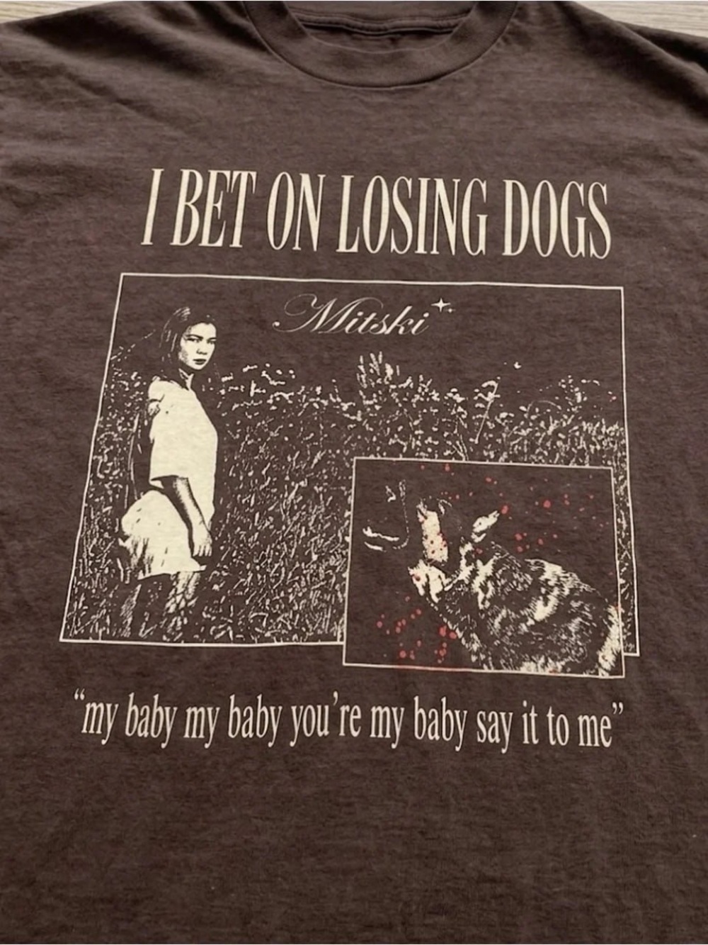 Gildan Brown I Bet On Losing Dogs Graphic Tee - Picture 2 of 3